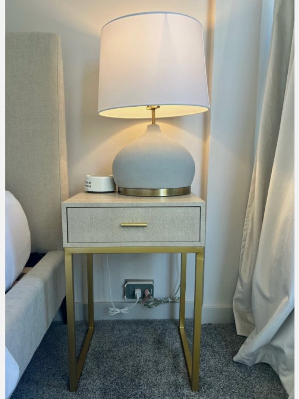 Elk Home Les Revoires Nightstand - Cream with Gold Frame - EUC